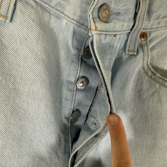 Levis Ribcage Straight Ankle Jeans Women's 26 Light Wash Blue Denim Button Fly - Picture 5 of 15